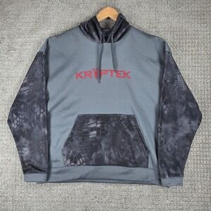 KRYPTEK Mens Gray Camo Sleeve Hoodie Sweatshirt Size XL